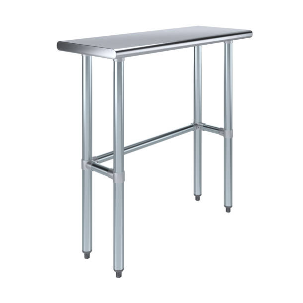 Amgood Stainless Steel Open Base Work Table with Wheels & Reviews | Wayfair